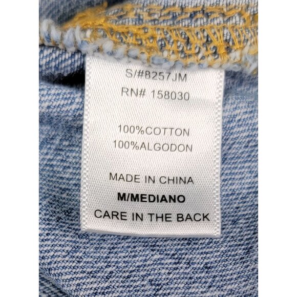 Love Tree Denim Jacket The Daisy Short Button Pockets Womens Med New Tags - Picture 5 of 9